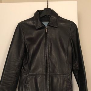 Black leather jacket